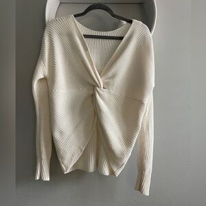 Loft twist back sweater.  Cream color plain front with twist in back. Cute